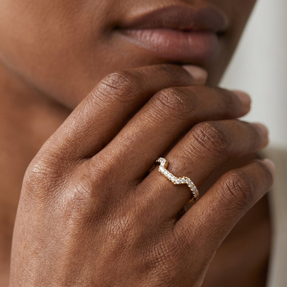 The Navigator Diamond Wedding Band with 18KT Rose Gold Cut Diamond in 14KT Rose Gold view 2
