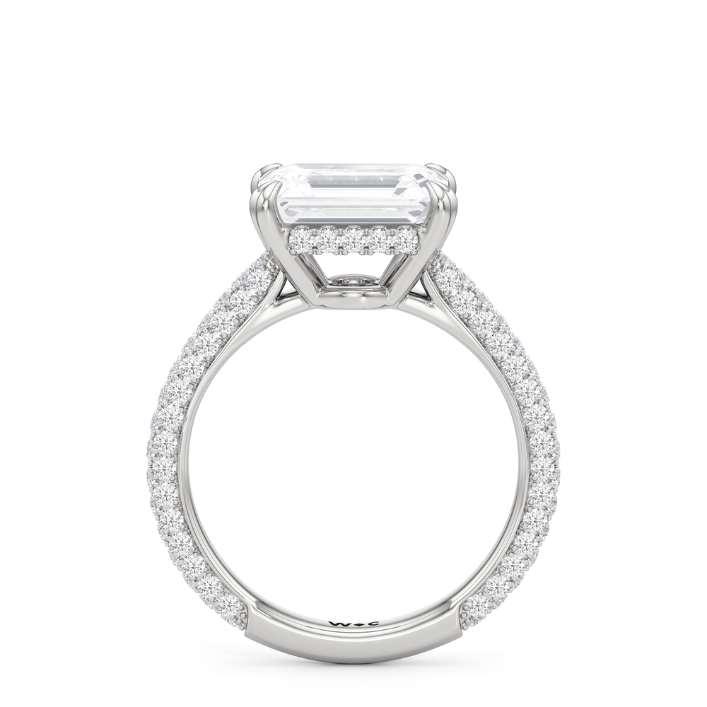 The Windsor East-West Ring with West Emerald Cut Diamond in 14KT Platinum view 3
