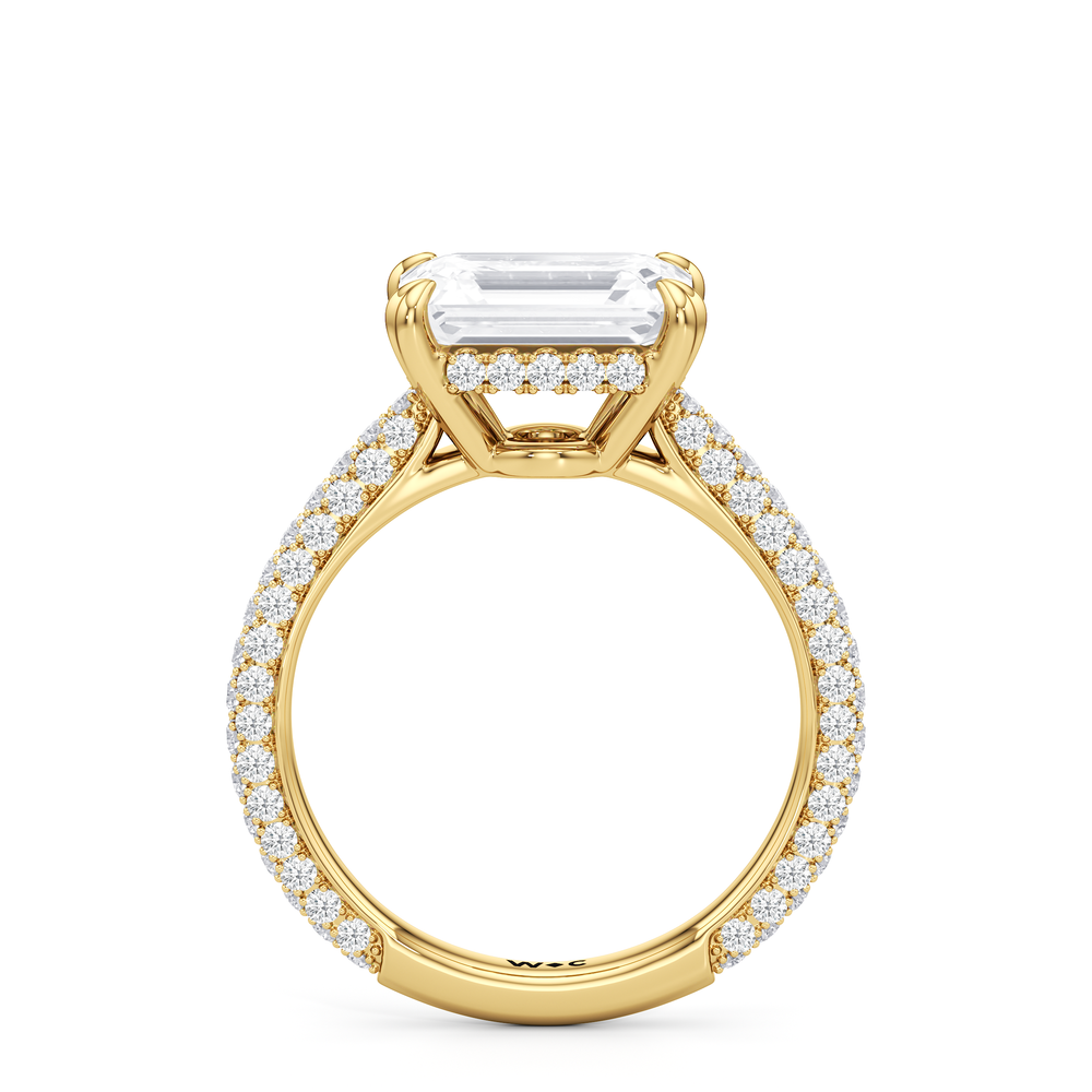 The Windsor East-West Ring with West Emerald Cut Diamond in 14KT Yellow Gold view 3
