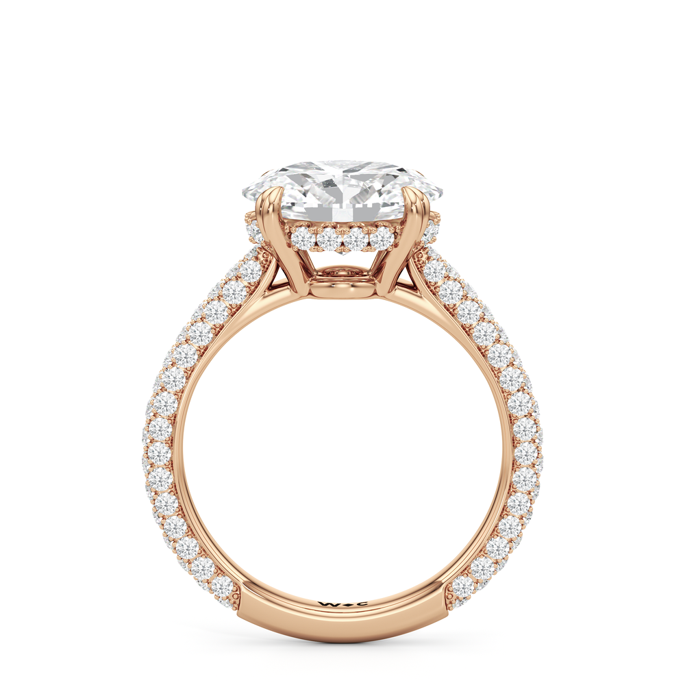 The Windsor East-West Ring with West Oval Cut Diamond in 14KT Rose Gold view 3
