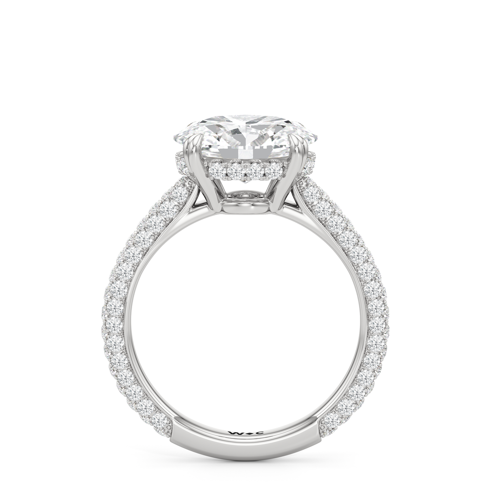 The Windsor East-West Ring with West Oval Cut Diamond in 14KT Platinum view 3
