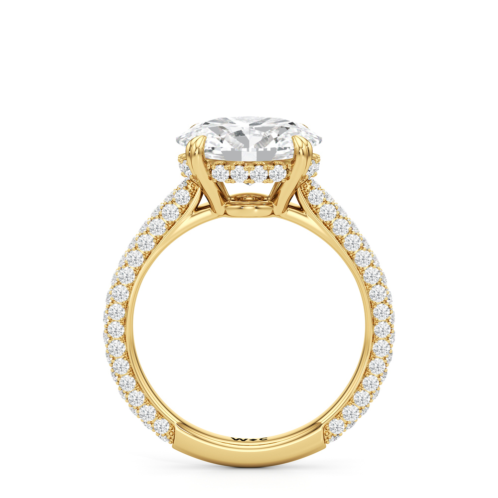 The Windsor East-West Ring with West Oval Cut Diamond in 14KT Yellow Gold view 3
