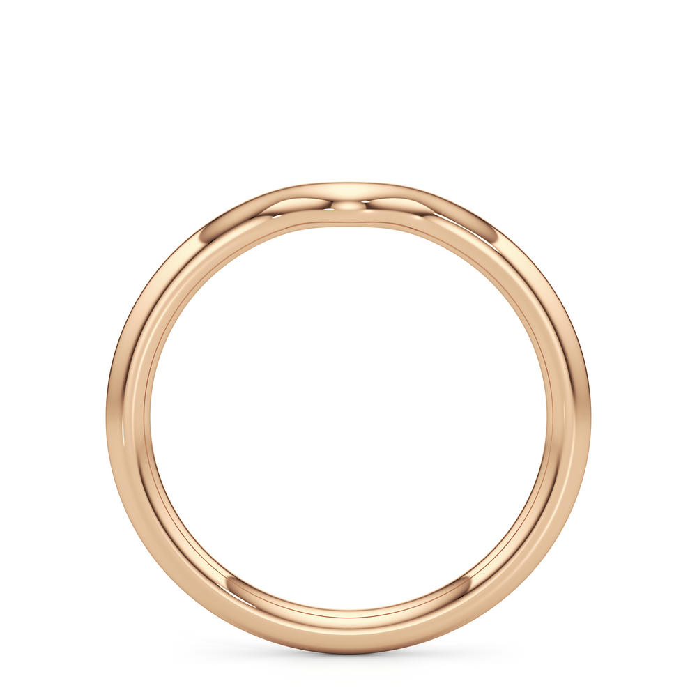 The W Classic Wedding Band with 18KT Rose Gold Cut Diamond in 14KT Rose Gold view 2
