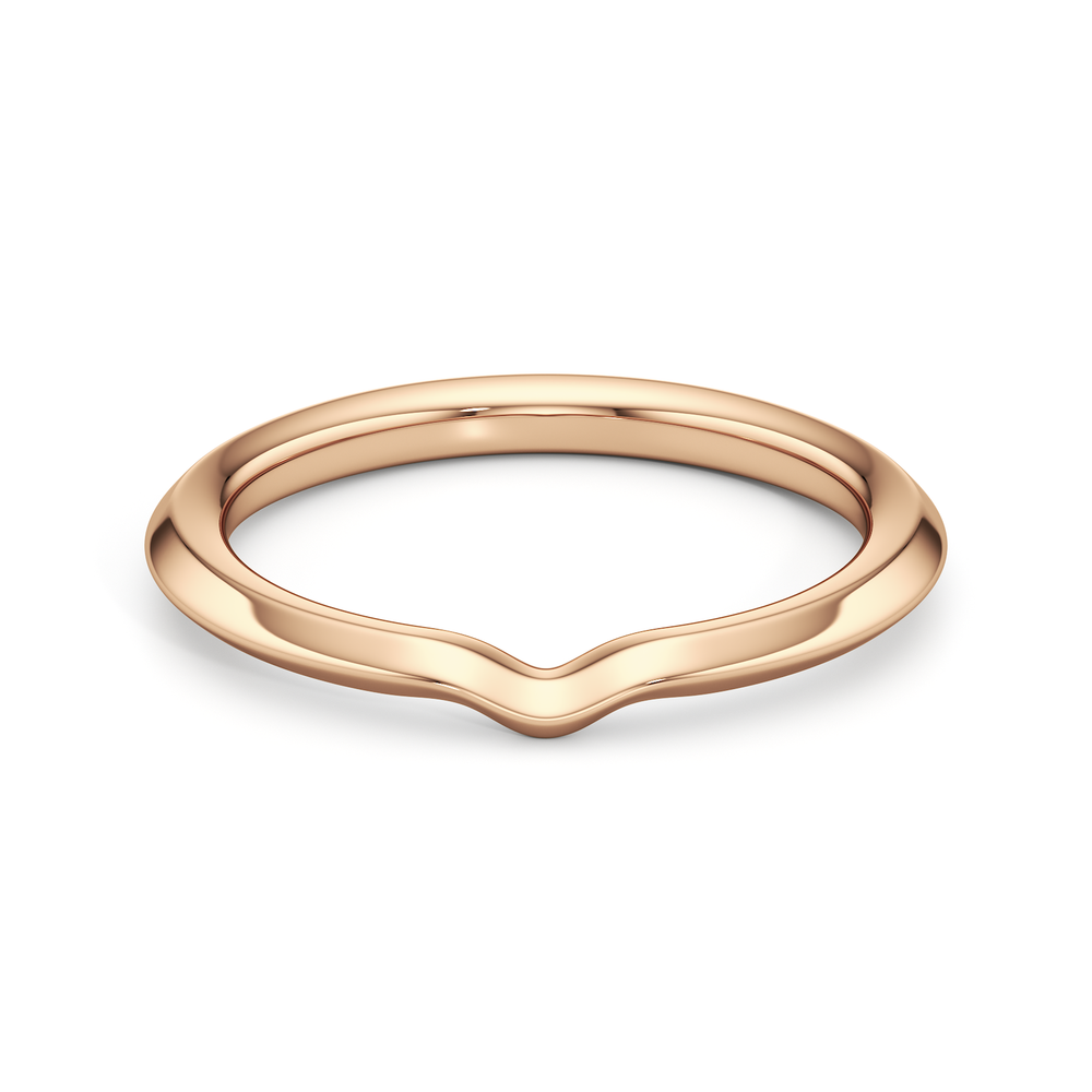 The W Evolution Wedding Band with 18KT Rose Gold Cut Diamond in 14KT Rose Gold view 1
