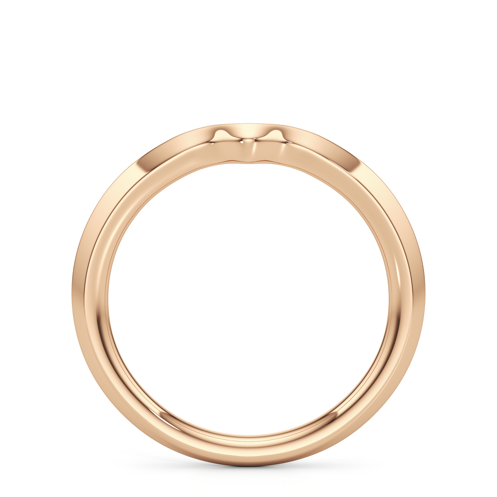 The W Evolution Wedding Band with 18KT Rose Gold Cut Diamond in 14KT Rose Gold view 2
