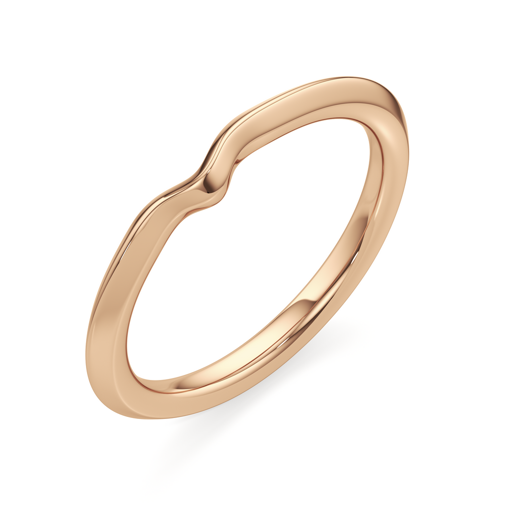 The W Evolution Wedding Band with 18KT Rose Gold Cut Diamond in 14KT Rose Gold view 3

