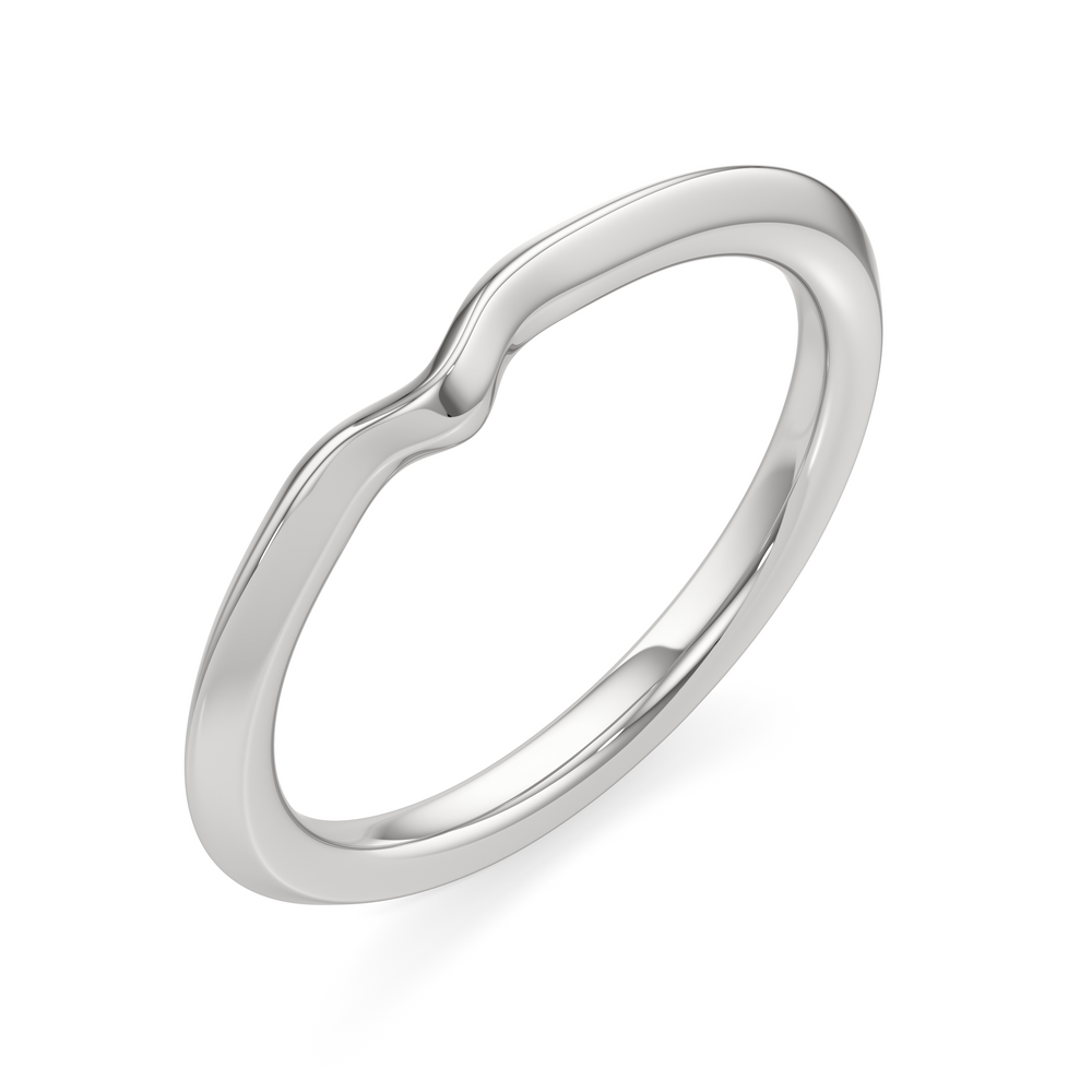 The W Evolution Wedding Band with Platinum Cut Diamond in 14KT Platinum view 3
