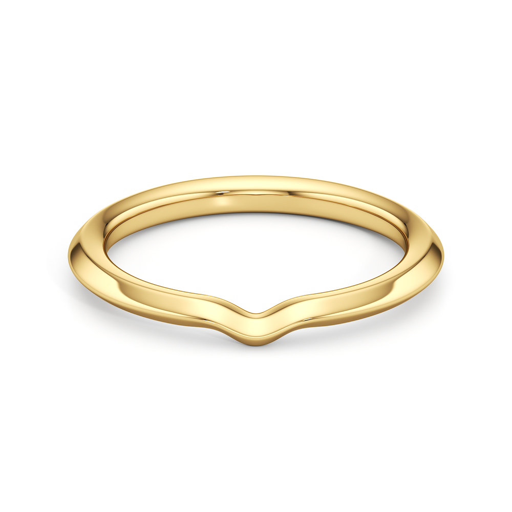 The W Evolution Wedding Band with 18KT Yellow Gold Cut Diamond in 14KT Yellow Gold view 1
