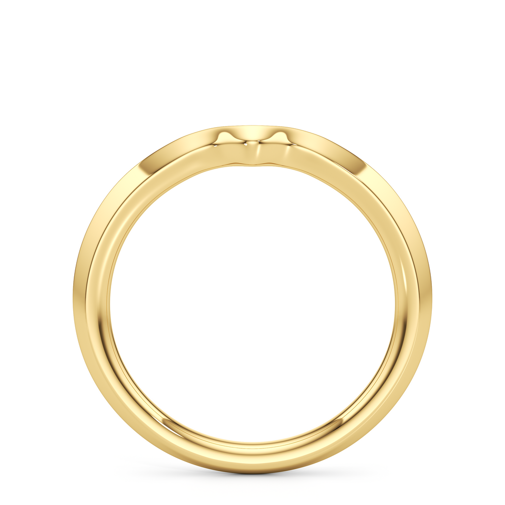 The W Evolution Wedding Band with 18KT Yellow Gold Cut Diamond in 14KT Yellow Gold view 2
