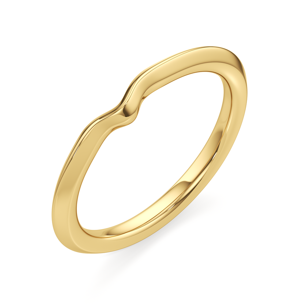 The W Evolution Wedding Band with 18KT Yellow Gold Cut Diamond in 14KT Yellow Gold view 3

