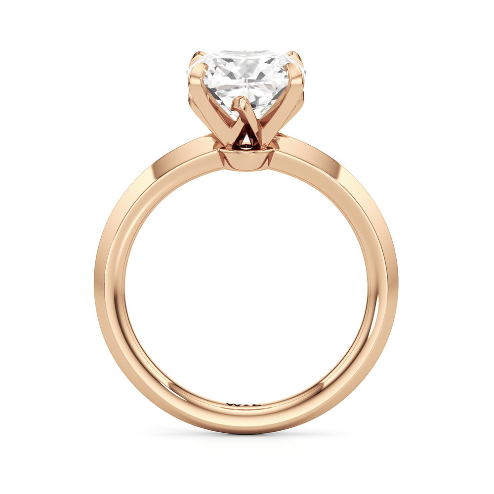 The W Evolution Engagement Ring with Cushion Cut Diamond in 14KT Rose Gold view 2
