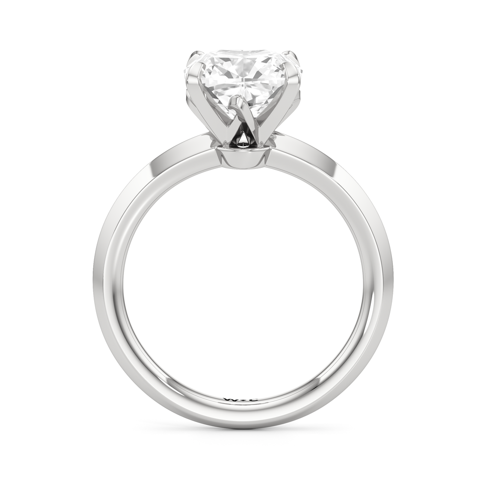 The W Evolution Engagement Ring with Cushion Cut Diamond in 14KT Platinum view 2
