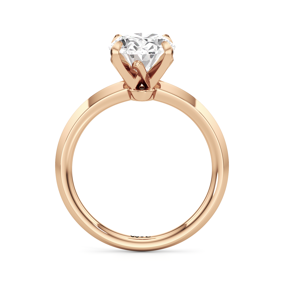 The W Evolution Engagement Ring with Oval Cut Diamond in 14KT Rose Gold view 2
