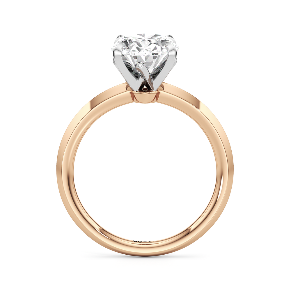 The W Evolution Engagement Ring with Oval Cut Diamond in 14KT Rose Gold & Platinum view 6
