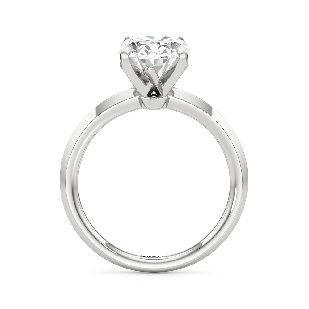 The W Evolution Engagement Ring with Oval Cut Diamond in 14KT Platinum view 2
