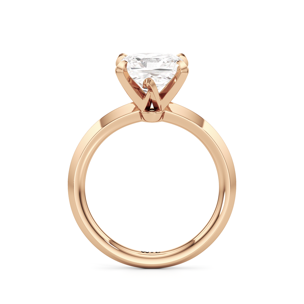 The W Evolution Engagement Ring with Princess Cut Diamond in 14KT Rose Gold view 2
