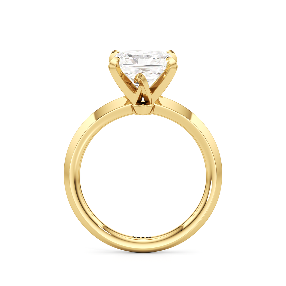 The W Evolution Engagement Ring with Princess Cut Diamond in 14KT Yellow Gold view 2

