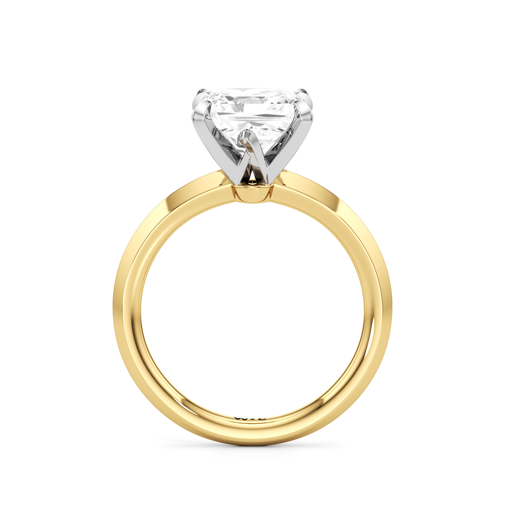The W Evolution Engagement Ring with Princess Cut Diamond in 14KT Yellow Gold & Platinum view 2
