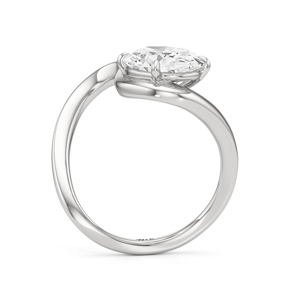 The Lunea Engagement Ring with Oval Cut Diamond in 14KT Platinum view 2

