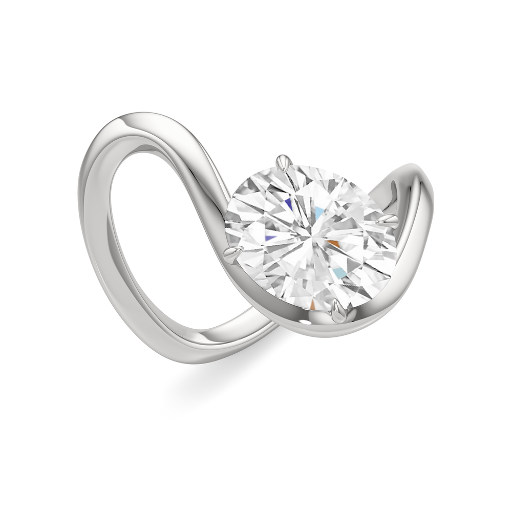 The Lunea Engagement Ring with Oval Cut Diamond in 14KT Platinum view 3
