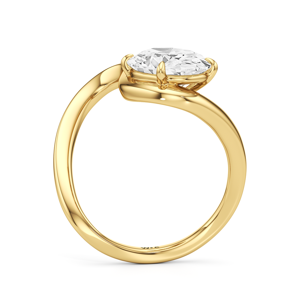 The Lunea Engagement Ring with Oval Cut Diamond in 14KT Yellow Gold view 2
