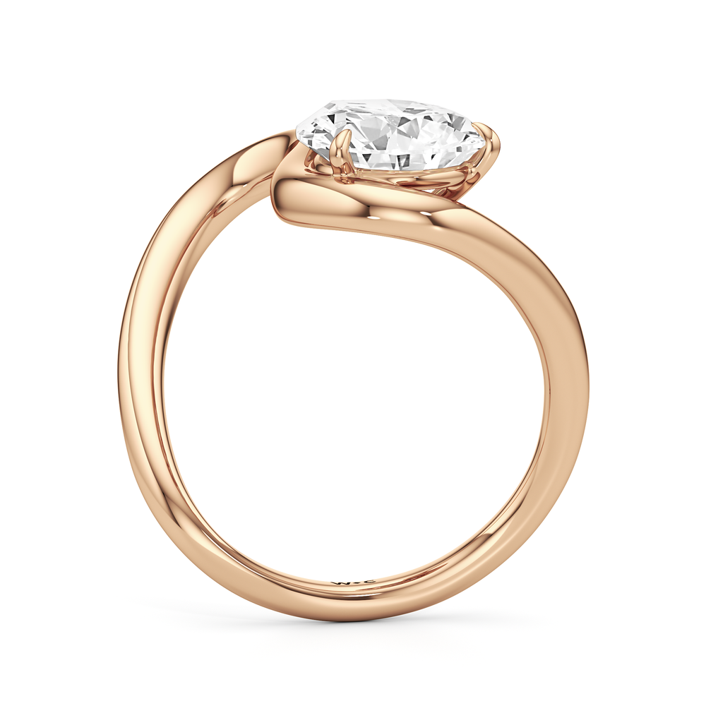 The Lunea Engagement Ring with Pear Cut Diamond in 14KT Rose Gold view 3
