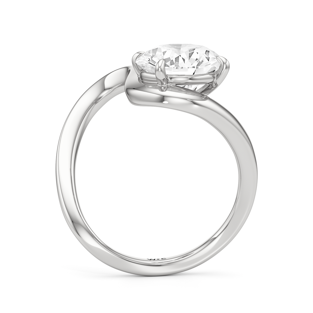 The Lunea Engagement Ring with Round Cut Diamond in 14KT Platinum view 2
