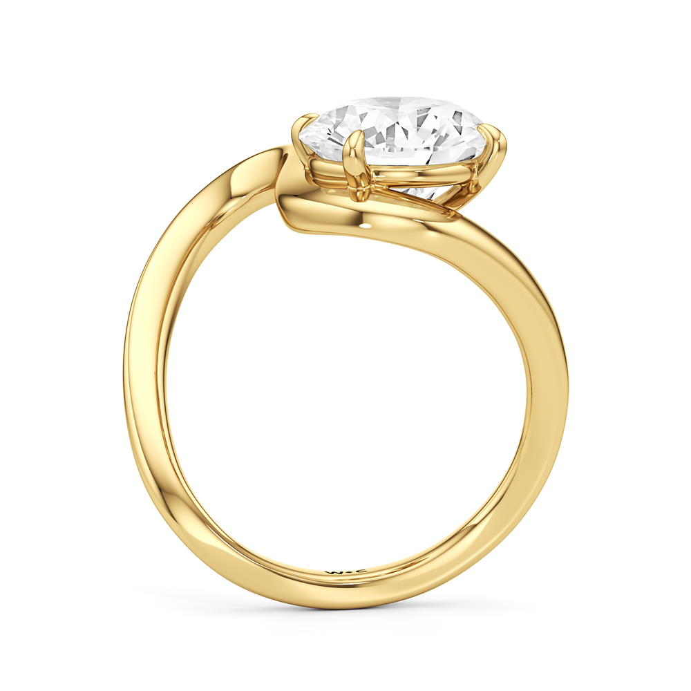 The Lunea Engagement Ring with Round Cut Diamond in 14KT Yellow Gold view 2
