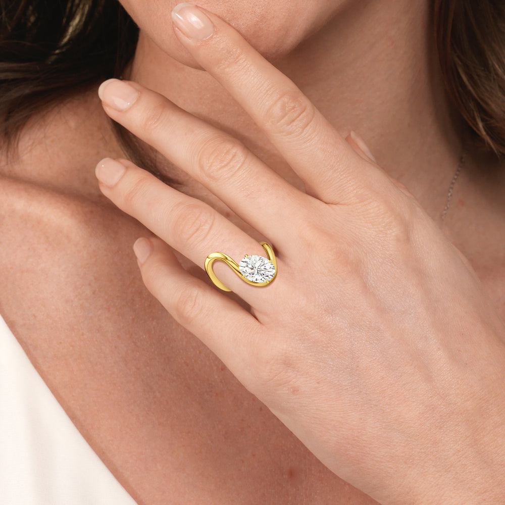 Model Wearing The Lunea Engagement Ring view