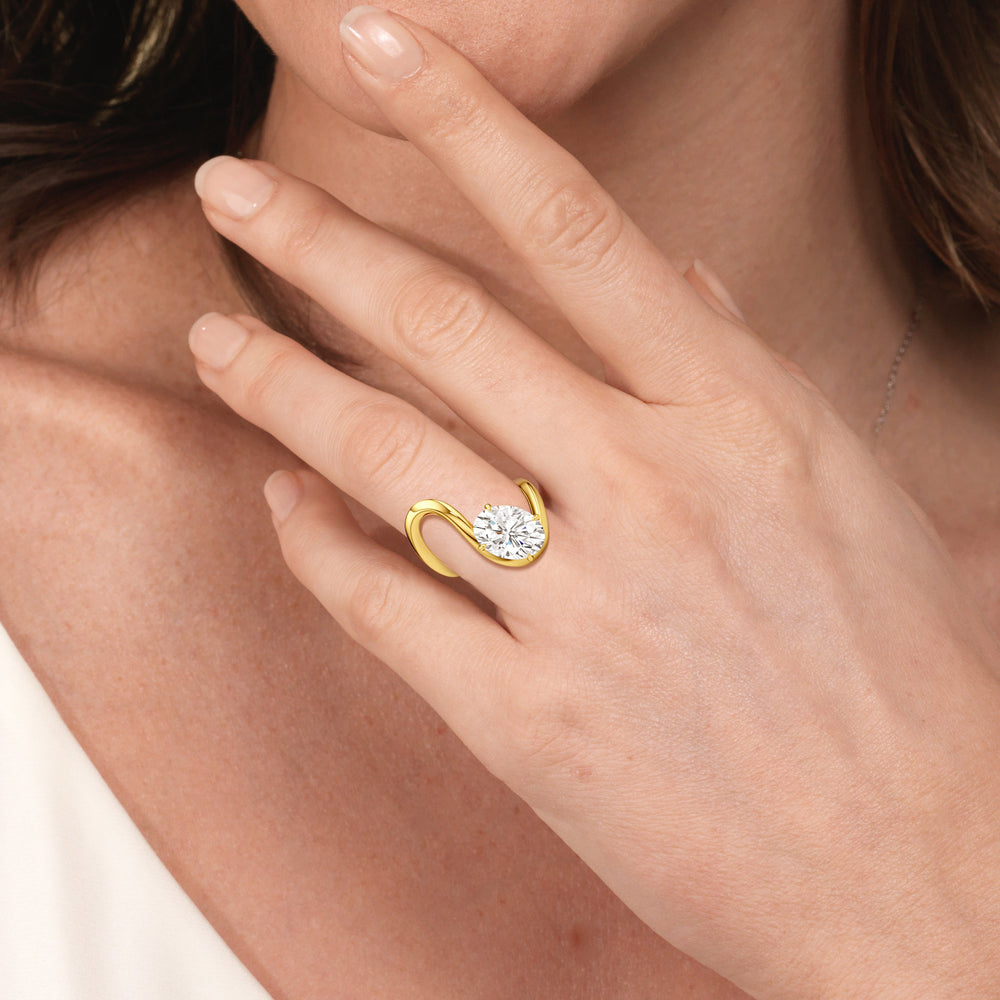 Model Wearing The Lunea Engagement Ring view