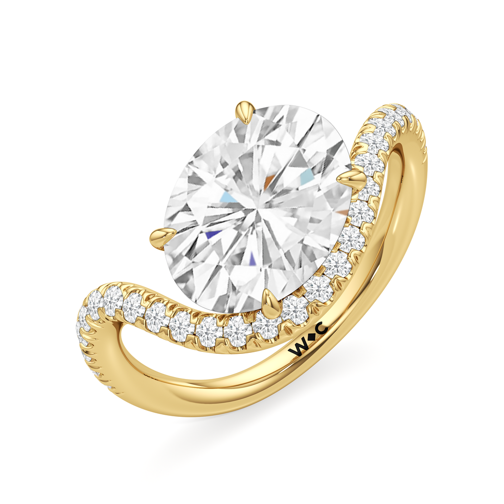 The Solmare Engagement Ring with Oval Cut Diamond in 14KT Yellow Gold view 4
