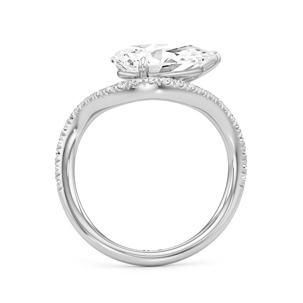 The Solmare Engagement Ring with Pear Cut Diamond in 14KT Platinum view 2
