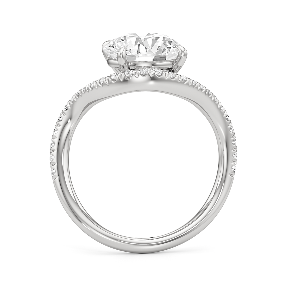 The Solmare Engagement Ring with Round Cut Diamond in 14KT Platinum view 2
