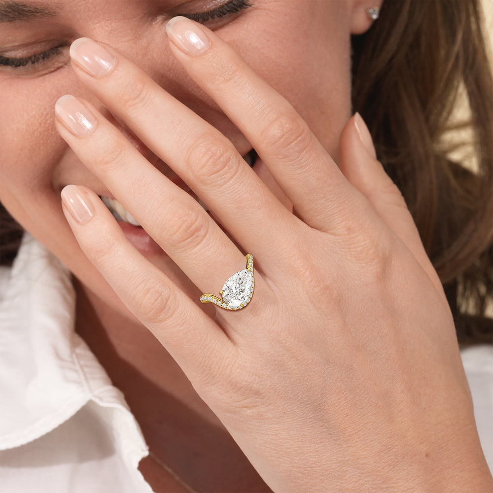 Model Wearing The Solmare Engagement Ring view