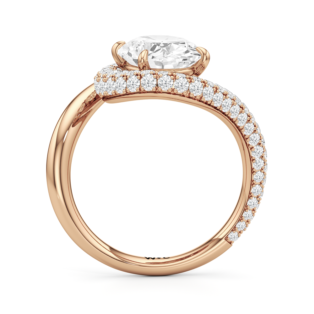 The Crest Engagement Ring with Oval Cut Diamond in 14KT Rose Gold view 2
