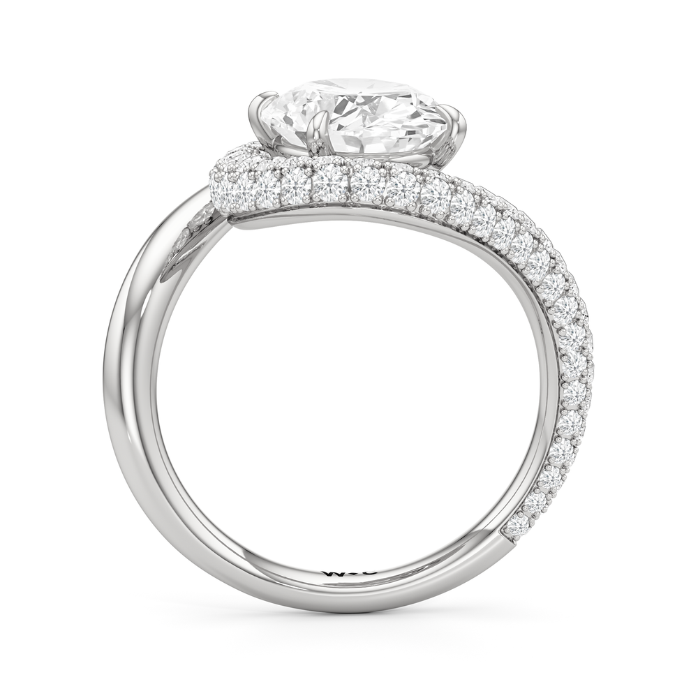 The Crest Engagement Ring with Oval Cut Diamond in 14KT Platinum view 2
