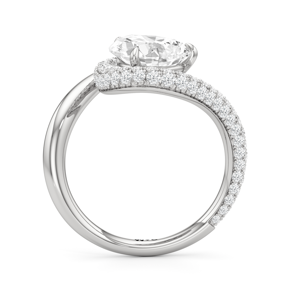 The Crest Engagement Ring with Pear Cut Diamond in 14KT Platinum view 2
