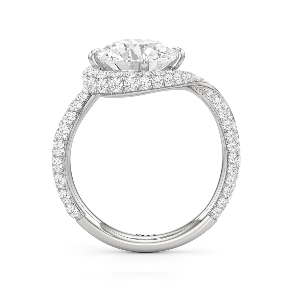 The Cascade Engagement Ring with Round Cut Diamond in 14KT Platinum view 2
