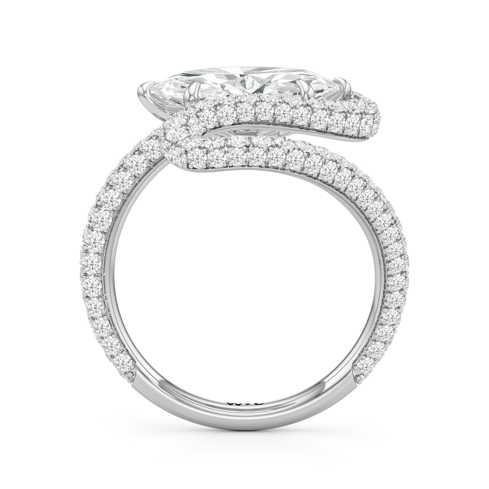 The Marina Engagement Ring with Marquise Cut Diamond in 14KT Platinum view 2

