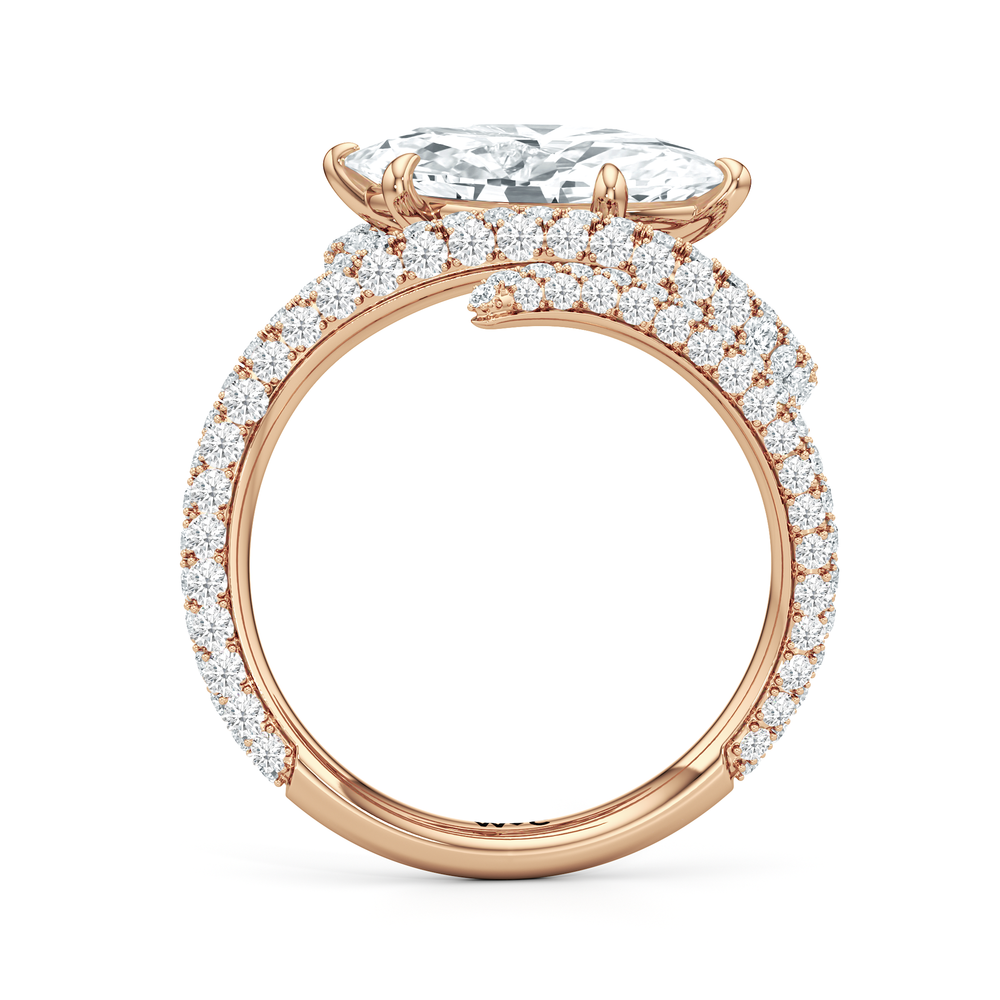 The Aeris Engagement Ring with Marquise Cut Diamond in 14KT Rose Gold view 2

