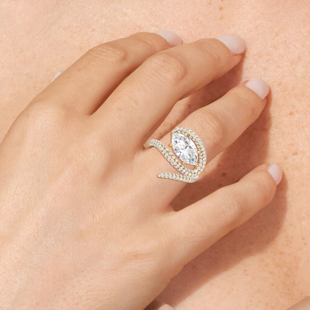 Model Wearing The Aeris Engagement Ring view