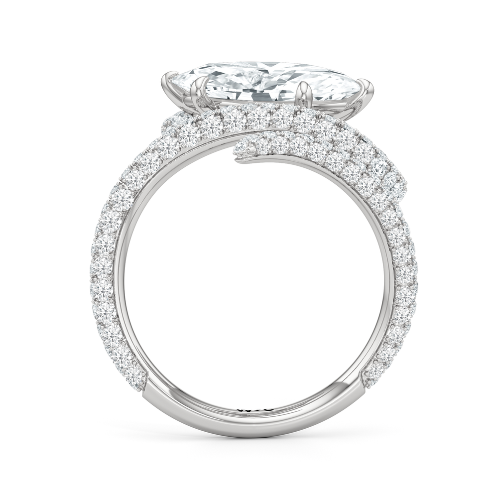 The Aeris Engagement Ring with Marquise Cut Diamond in 14KT Platinum view 2
