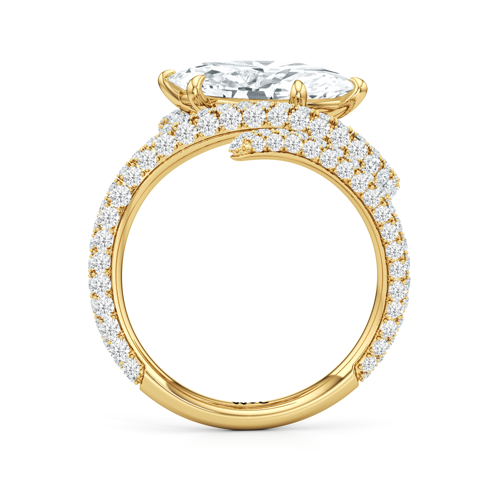 The Aeris Engagement Ring with Marquise Cut Diamond in 14KT Yellow Gold view 2
