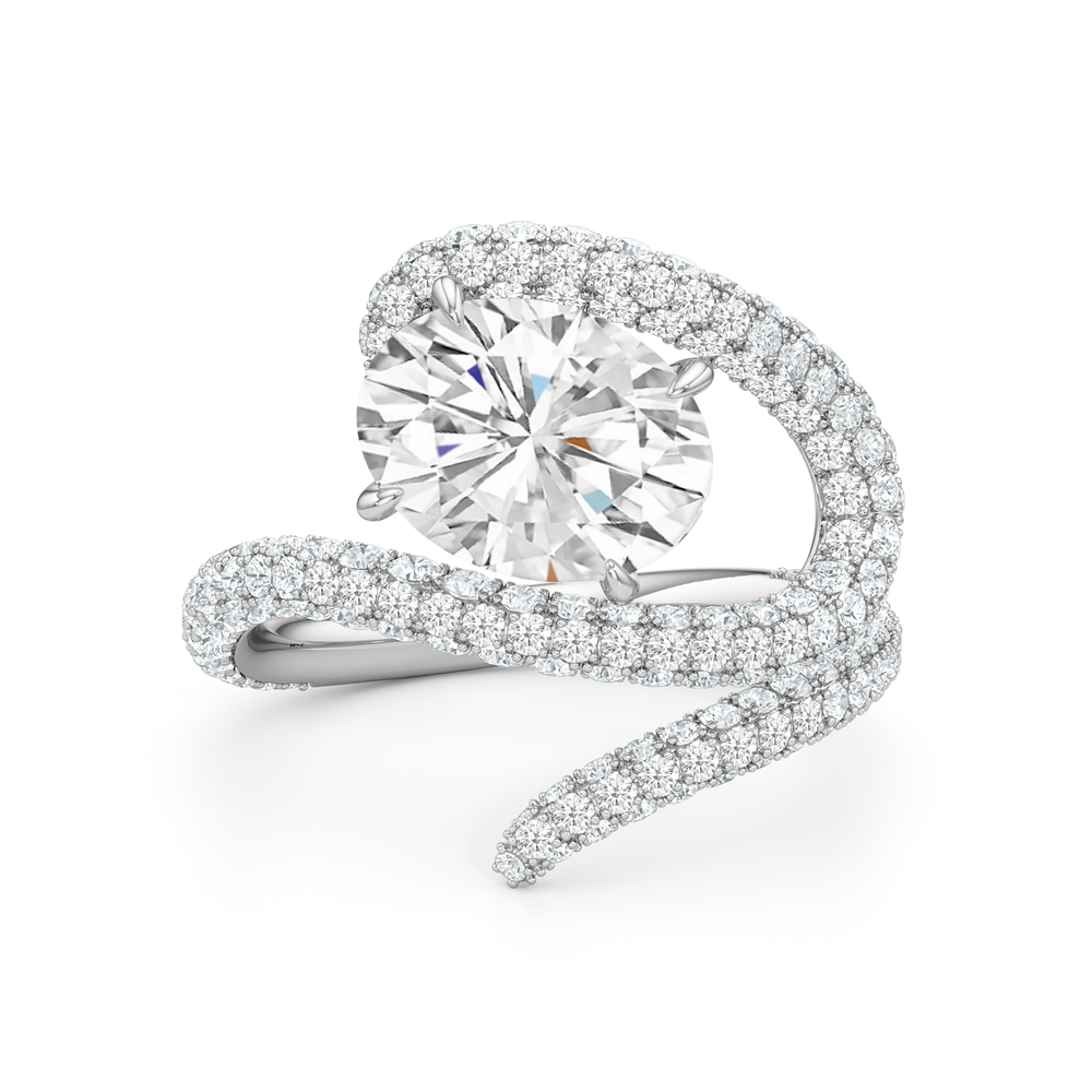 The Aeris Engagement Ring with Oval Cut Diamond in 14KT Platinum view 1
