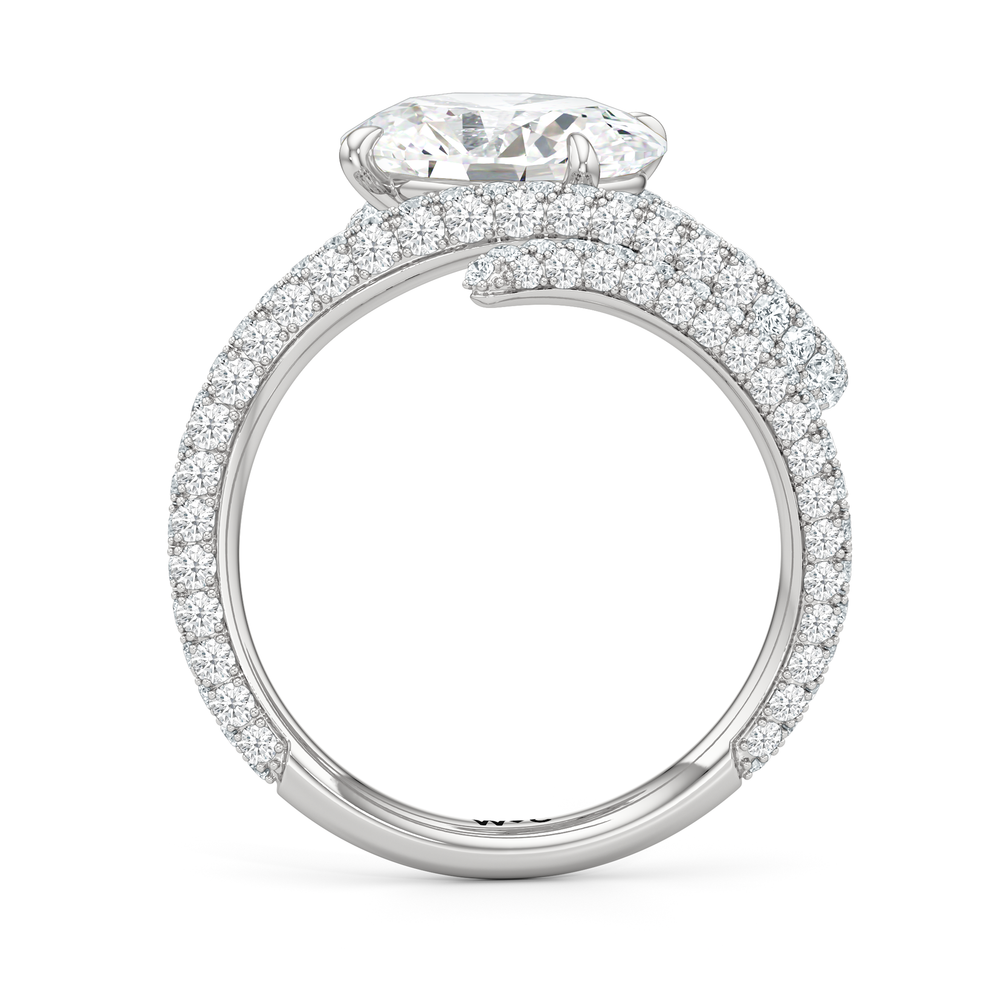 The Aeris Engagement Ring with Oval Cut Diamond in 14KT Platinum view 2

