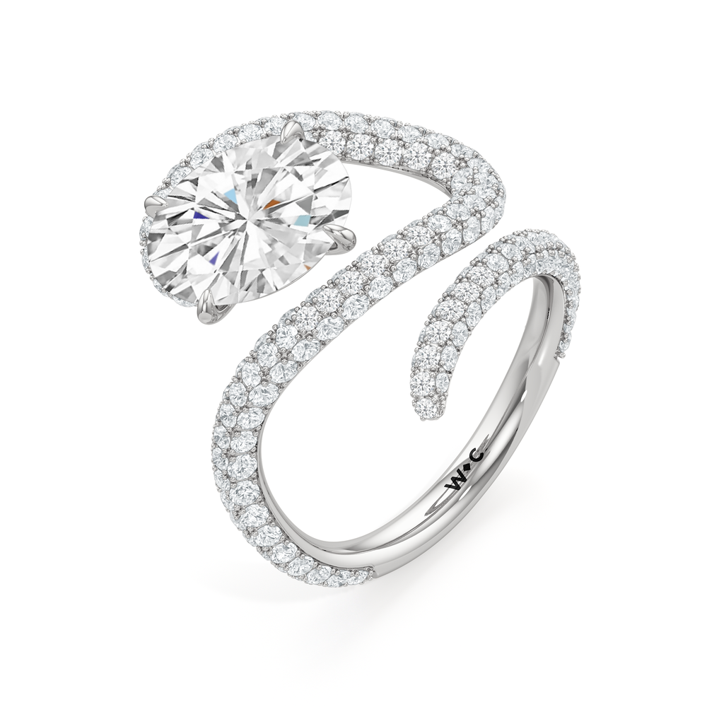 The Aeris Engagement Ring with Oval Cut Diamond in 14KT Platinum view 3

