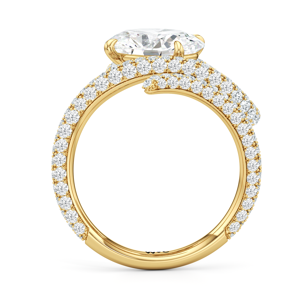 The Aeris Engagement Ring with Oval Cut Diamond in 14KT Yellow Gold view 2
