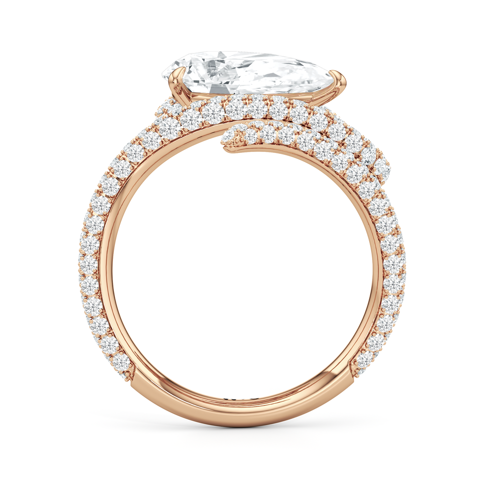The Aeris Engagement Ring with Pear Cut Diamond in 14KT Rose Gold view 2
