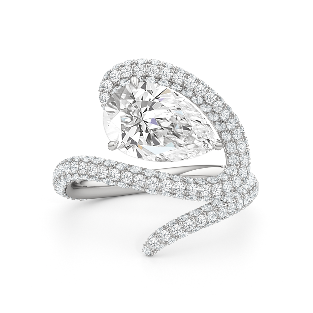 The Aeris Engagement Ring with Pear Cut Diamond in 14KT Platinum view 1
