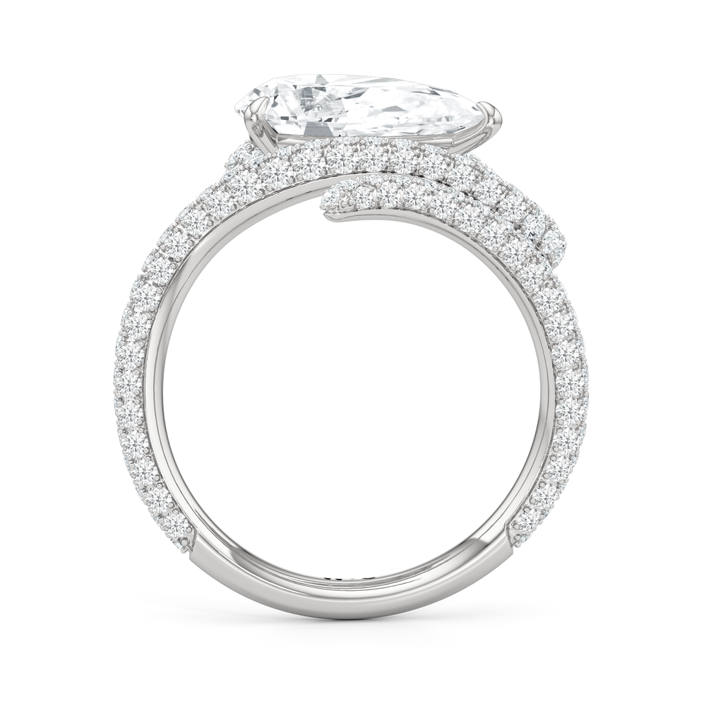 The Aeris Engagement Ring with Pear Cut Diamond in 14KT Platinum view 2
